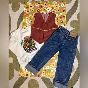 Vintage Little Kid’s 1970s Billy the Kid Rusty Red Vest Size 5